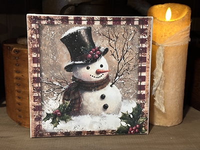 Snowman & Holly Artwork 8